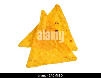 Nachos. Full focus Isolated on white background Stock Photo