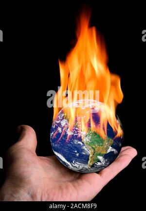 Global warming, conceptual computer artwork. Stock Photo