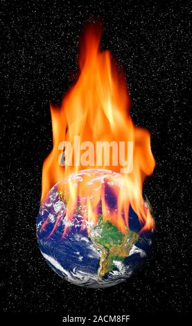 Global warming, conceptual computer artwork. Stock Photo
