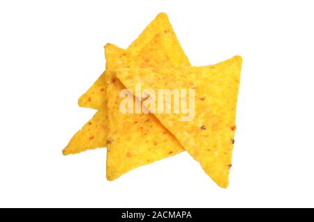 Nachos. Full focus Isolated on white background Stock Photo