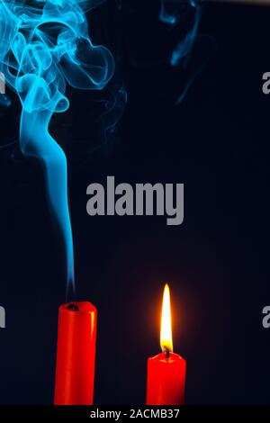 Candle was blown out Stock Photo