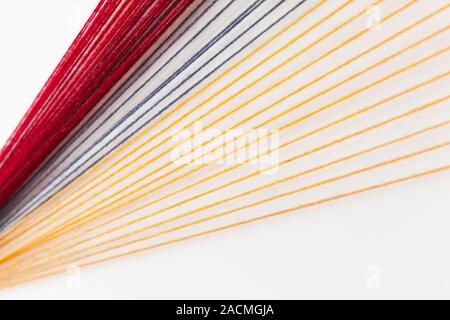 Abstract background photo with colorful treads, geometric pattern Stock Photo