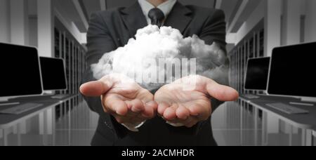 Businessman  and the cloud computing concept Stock Photo