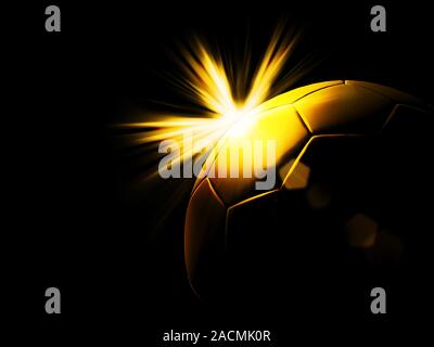 a gold soccer ball Stock Photo