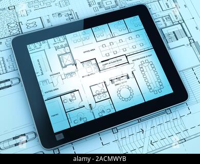 Hands holding tablet Stock Photo