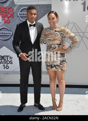 LOS ANGELES, CA. June 26, 2016: Actor Cory Hardrict & wife actress Tia Mowry at the 2016 BET Awards at the Microsoft Theatre LA Live.  © 2016 Paul Smith / Featureflash Stock Photo