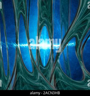 Neuron firing, conceptual computer artwork. Stock Photo