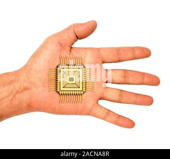 Bionic chip, conceptual image. Stock Photo