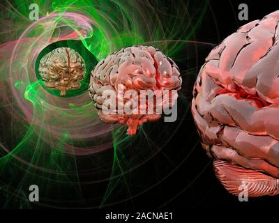 Brain activity, conceptual computer artwork. Stock Photo