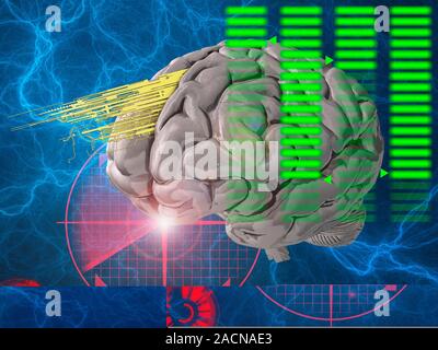 Brain activity, conceptual computer artwork. Stock Photo