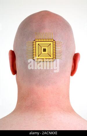 Bionic chip, conceptual image. Stock Photo