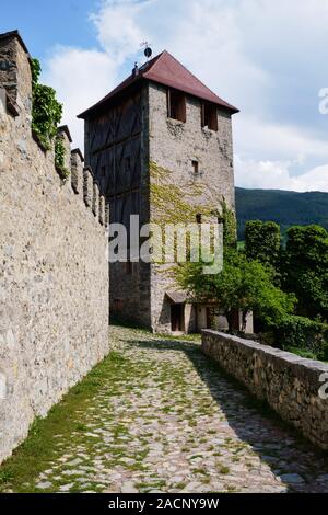 Image of a tower of monastery Saeben in South Tirol Italy Stock Photo