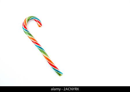 Colorful festive Lollipop on white background selective focus. Stock Photo