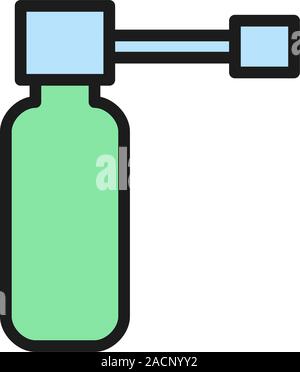 Vector medicinal throat spray flat color icon. Stock Vector