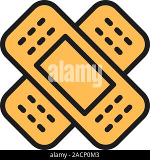 Adhesive plaster flat color icon. Isolated on white background Stock Vector