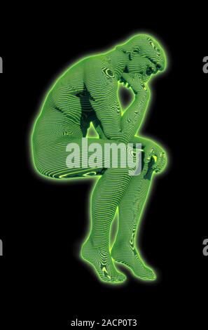 Artificial intelligence, conceptual computer artwork. Stock Photo