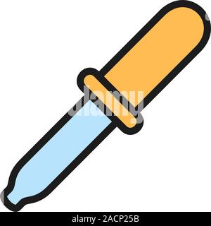 Dropper, pipette flat color icon. Isolated on white background Stock Vector