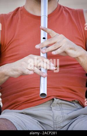 Flute playing Stock Photo