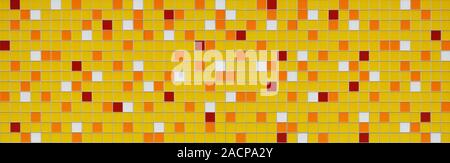 mosaic tile background with abstract random pattern in wide banner format Stock Photo