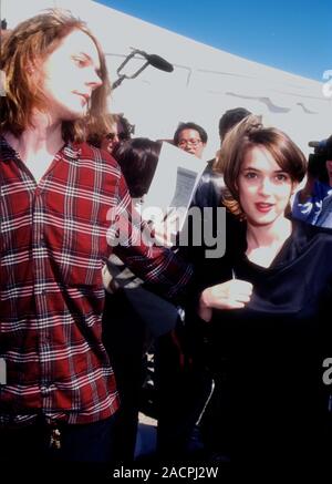 WInona Ryder and Dave Dave Pirner attend the "Reality Bites" Westwood ...
