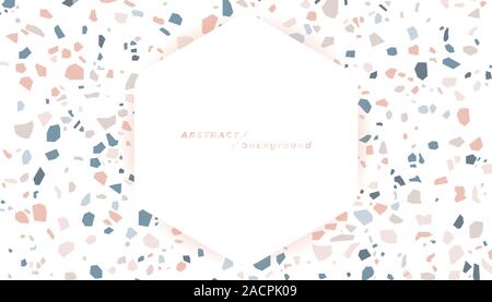 Terrazzo flooring pastel color template for banner, card, promotion, flyer and other design. Stock Vector