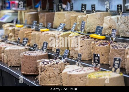Various halva on the Mahane Yehuda Market in Jerusalem. Stock Photo