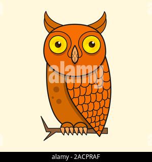 Owl In Abstract Style. Vector Template. Vector Graphic. Creative Line-art. Stock Vector