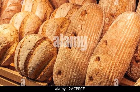 Different types of handmade bread Stock Photo