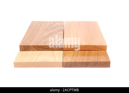 Four ends boards (acacia, oak, elm, lime) Stock Photo