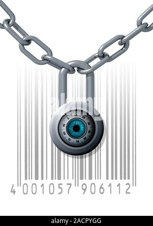 Data security, conceptual computer artwork. Stock Photo