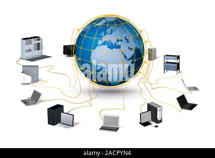Internet, conceptual computer artwork. Stock Photo
