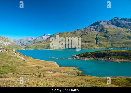 Mont Cenis artificial lake (1974 m), Savoie (73), Auvergne-Rhone-Alpes region, France Stock Photo