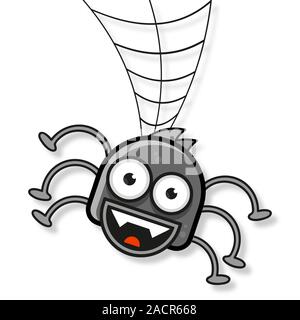 Isolated Spooky Spider Web In A Fun Way Vector Stock Vector