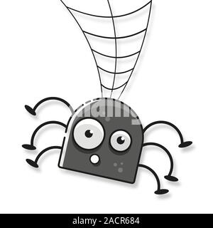 Isolated Spooky Spider Web In A Fun Way Vector Stock Vector