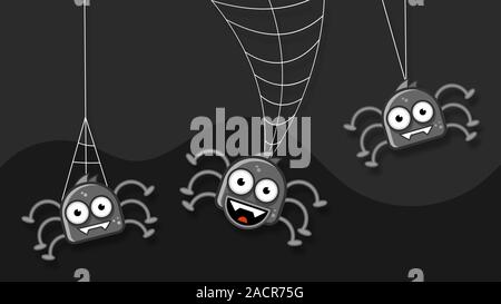 Spooky Spider Web In A Fun Way Vector Stock Vector