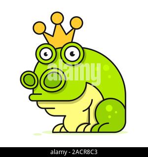 Funny Green Frog Cartoon Sitting Vector Illustration Stock Vector