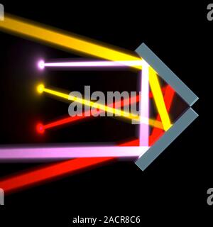 This image may not be used in educational posters Corner cube reflector. Computer artwork showing a two dimensional representation of a corner cube re Stock Photo