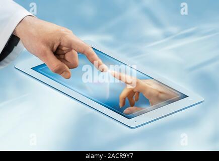 Touchscreen device. Stock Photo