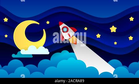Magic Illustration With Moon And Different Elements Of Space. Stars, Space, Planets. Vector Stock Vector