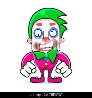 Cartoon Halloween Clown Head Or Mask Vector Illustration Stock Vector
