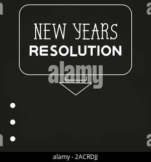 New Year's Resolution On A Dark Background. Calendar. Leaflet, Banner. Vector Holiday Poster. Happy New Year Text Design. Abstract Flyer Design Stock Vector