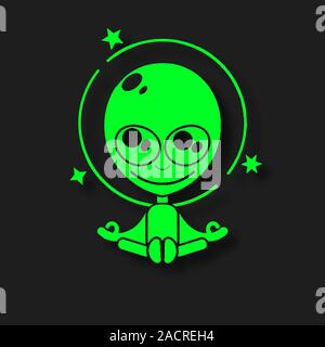 Alien Flat Green Icon For Your Project Vector Stock Vector