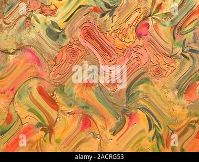 Abstract colored paper. Marbling artwork texture. Liquid acrylic pattern. Floating colors on surface. Perfect for printable, branding, packaging paper. Stock Photo