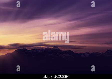 Evening atmosphere over the Wendelstein, Bavaria Stock Photo