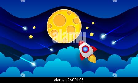 Night Landscape Of Thick Clouds The Night Sky A Beautiful Landscape Vector Stock Vector