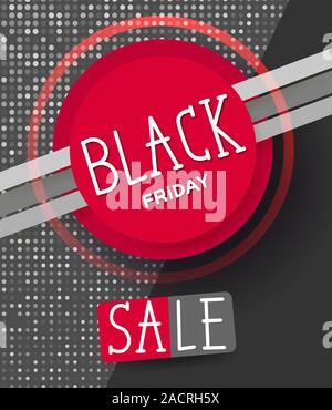 Black Friday sale background. Hole in black paper. Vector Stock Vector