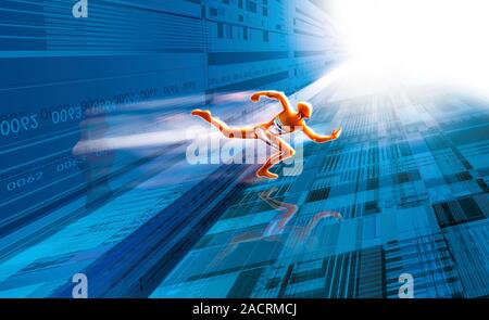 Artificial intelligence, conceptual computer artwork. Stock Photo