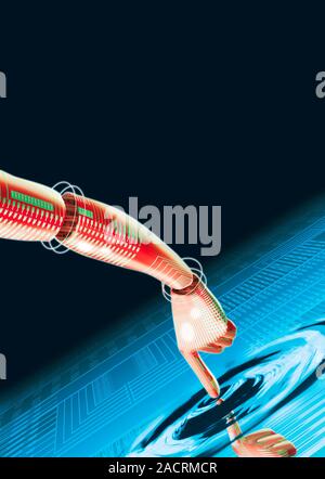 Artificial intelligence, conceptual computer artwork. Stock Photo