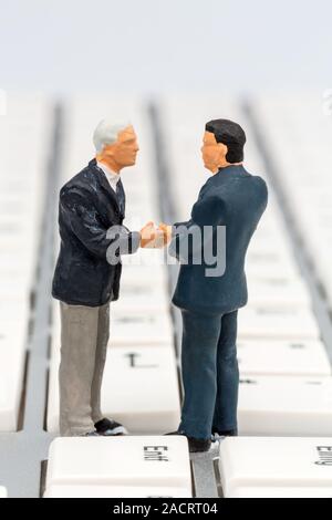 Network cable to keyboard Stock Photo