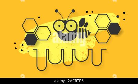 Honey. Bee, Honey. Cartoon Vector Clip Art Stock Vector